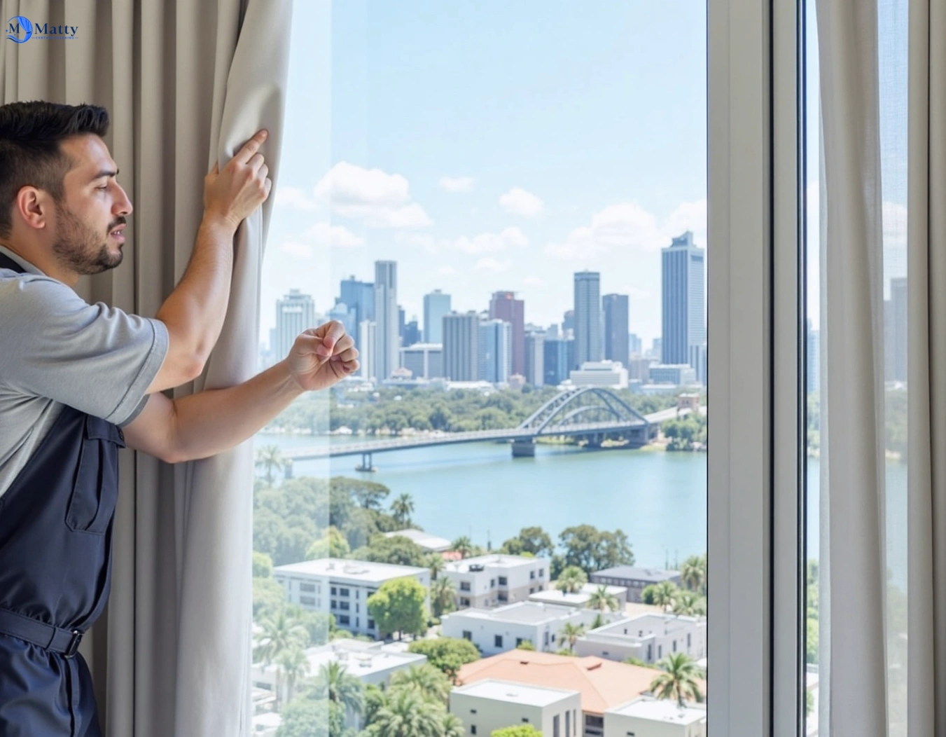Professional curtain steam cleaning service mermaid-waters QLD by Matty Curtain Cleaning